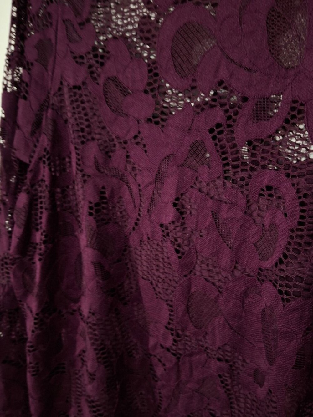 INC International Concepts Woman 3X Burgundy Floral Lace Long Sleeve Blouse - Picture 5 of 7